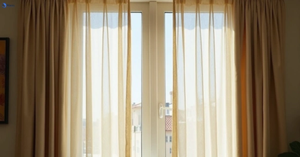 Dull dusty drapes in elizabeth-bay-nsw before professional cleaning
